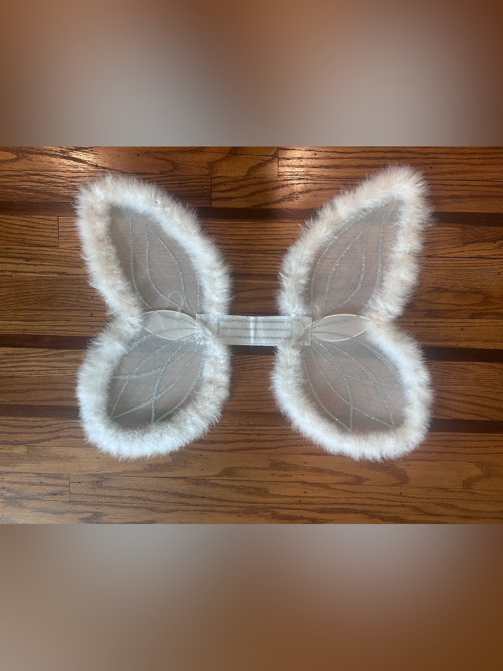 White Faux Fur Angel Wings Accessory for Women